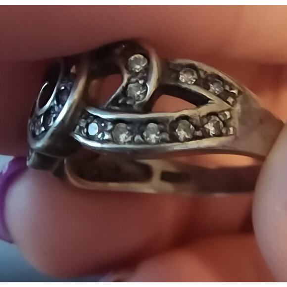 Elegant Sterling Silver Ring with Cubic Zirconia Gemstones Size US 7.5 - Picture 4 of 6